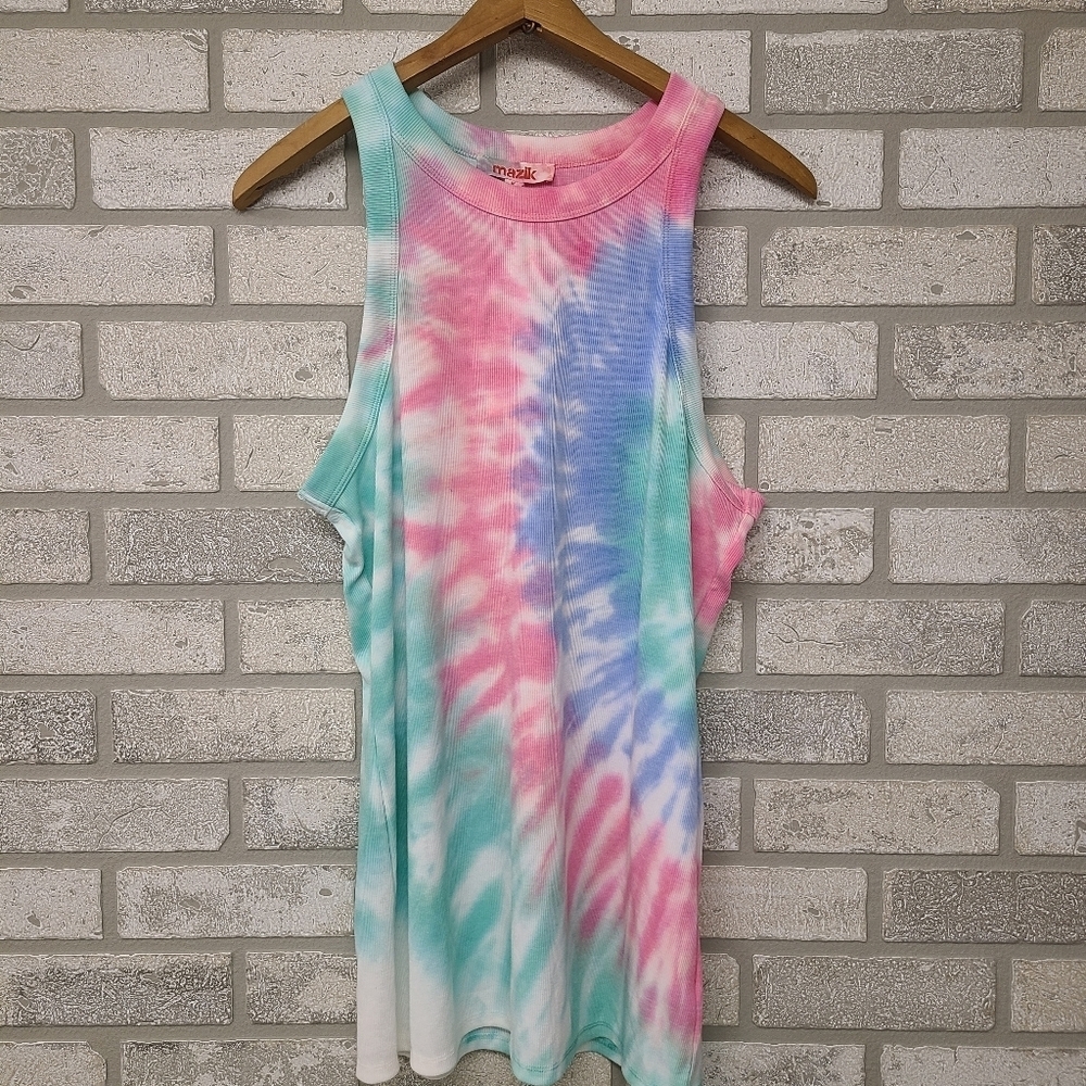 Mazik Ribbed Tie Dye Tank Top Size Medium